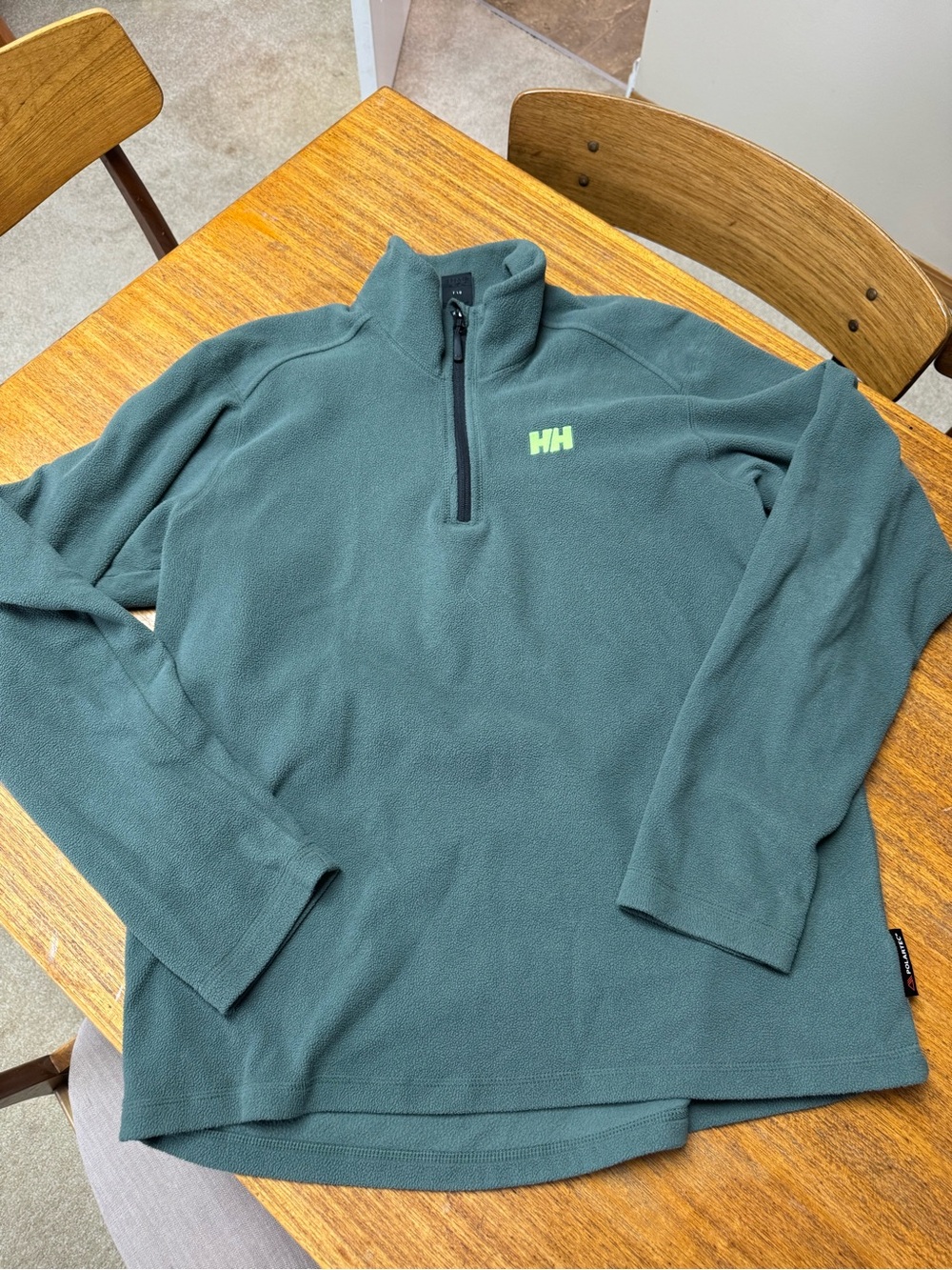 Helly Hansen Men’s Forest Green Half-Zip Fleece with Lime Logo